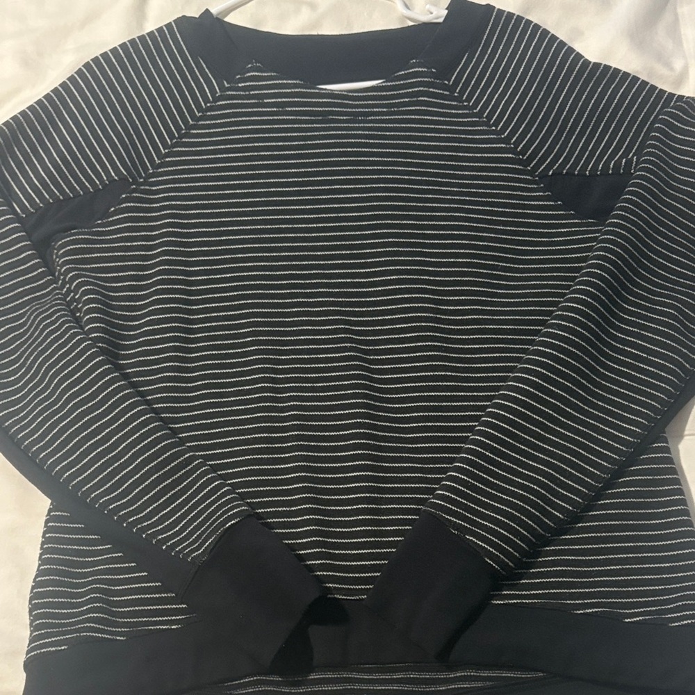 Lululemon Athletica Black and White Striped Sweater